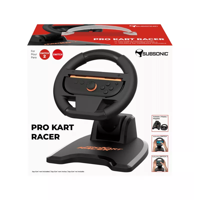 Racing Wheel SUBSONIC SA5727-1 für Nintendo Switch — einstellbare Empfindlichkeit, Kart-Racer-Design