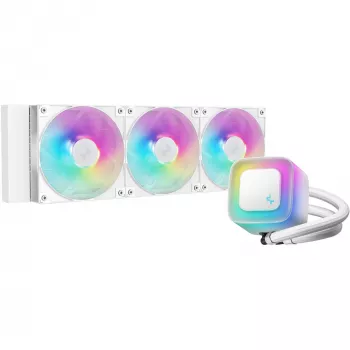 All-in-One-Flüssigkeitskühler DeepCool LE360 WH V2 12 cm Weiß — 360 mm Radiator, 3x120 mm Lüfter, LGA 1851 Unterstützung