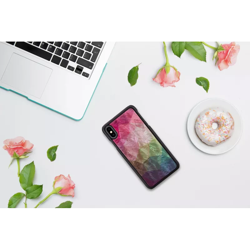 Schutzhülle iKins für iPhone XS Max – Wasserblumen-Design, Schwarz