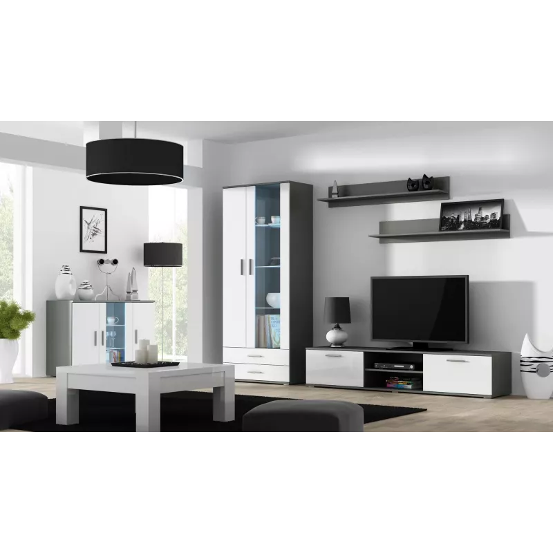 Cama Sideboard 120 cm SOHO S7 grau/weiß glänzend
