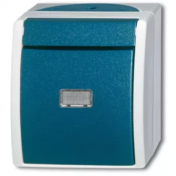 BUSCH JAEGER BJ 2621WGL-53 Wipptaster m.Beleuchtung ocean IP44 grau/blaugrün
