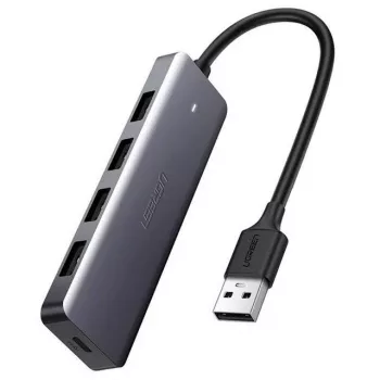 Ugreen Hub 4-in-1 USB-C-Adapter auf 4× USB 3.0 + USB-C Grau