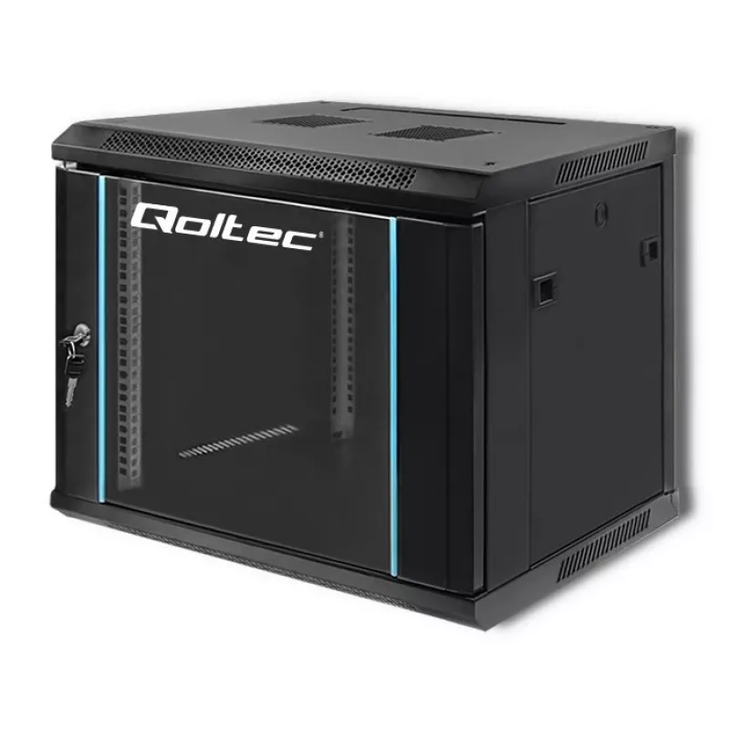 19 Zoll Rack-Schrank QOLTEC 54463 9U 600x500x450 mm Metallgehäuse für Netzwerkausrüstung