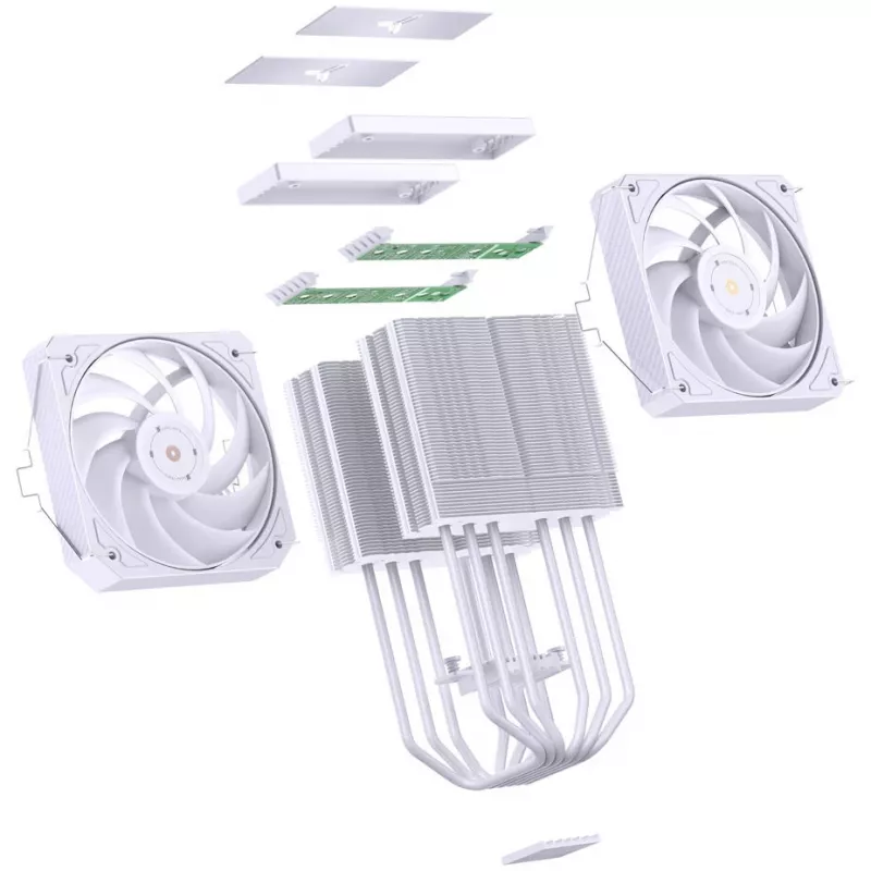 Jonsbo HX6280 CPU-Kühler, PWM, RGB - 130 mm, weiß