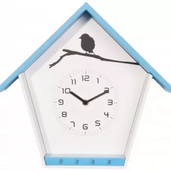 NeXtime klok 3109bl Cuckey, 30,5x33x11 cm, Wand, Blau/Weiß