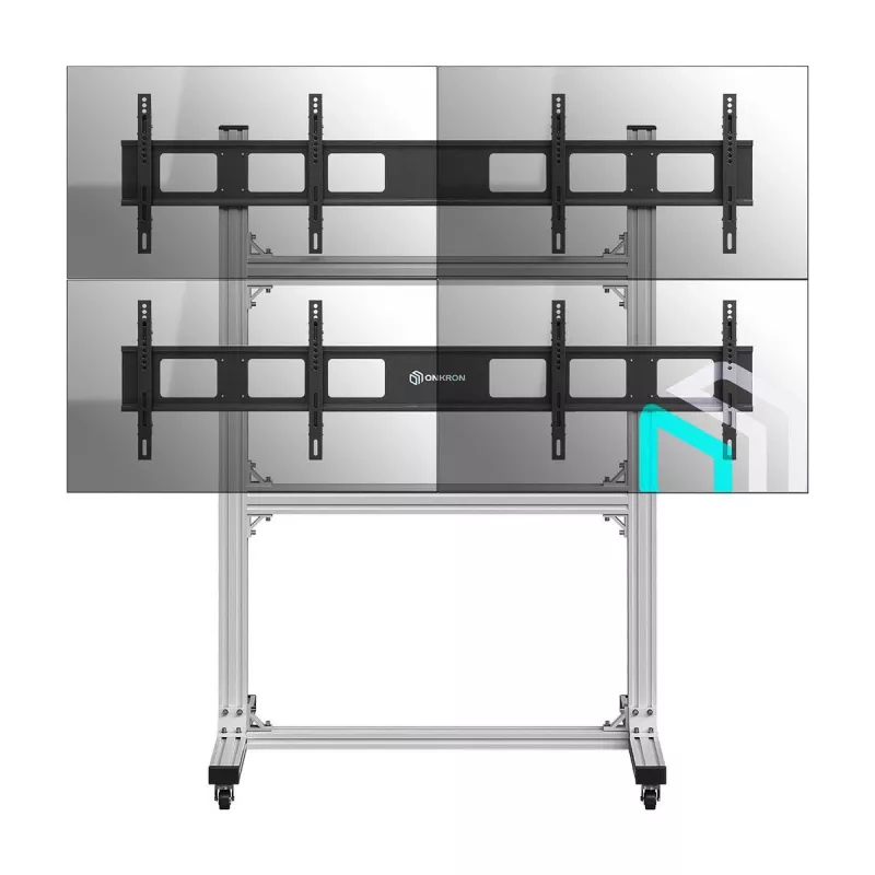 Mobiler TV-/Videoständer ONKRON FSPRO2L22-S höhenverstellbar mit Rollen für Displays