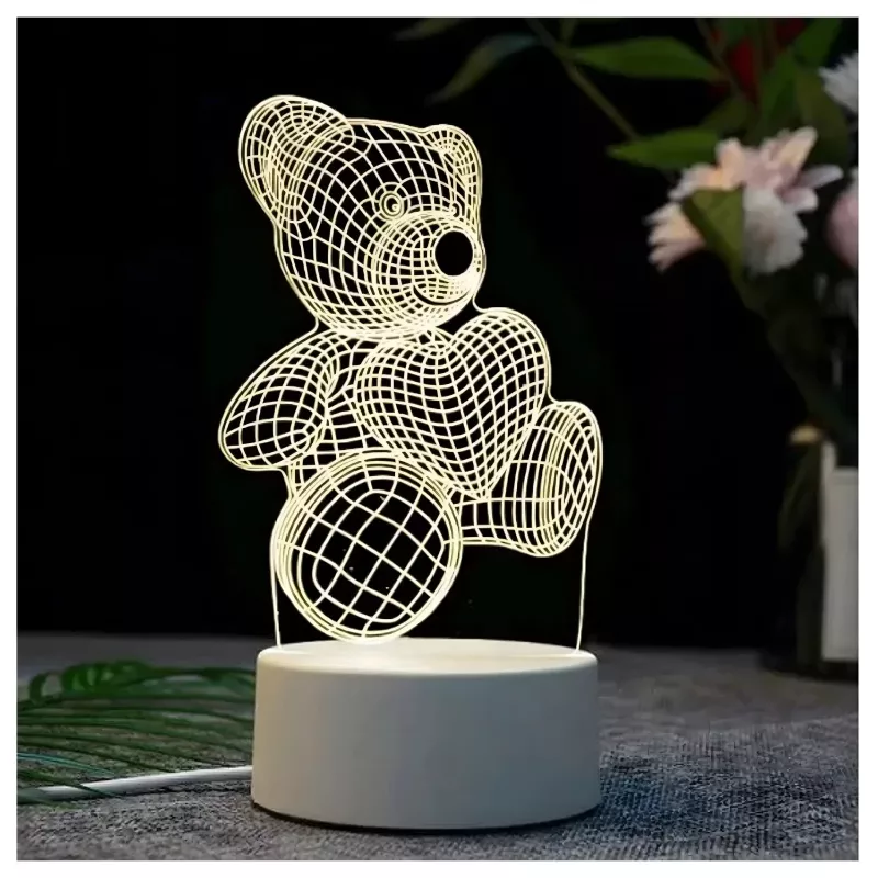 Nachtlampe Extralink HOME 3D Herz optische Täuschung Nachttischlampe USB