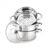 Elektrischer Dampfgarer Maestro MR-2900-18 1500 W Vertikaldampf, 18 cm Kochtopf, 2 l, Edelstahl & Glas, induktionsgeeignet