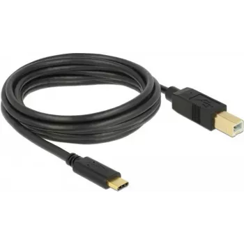 USB-Kabel DeLOCK 83666 USB 2.0 3m USB C USB B Schwarz