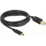 USB-Kabel DeLOCK 83666 USB 2.0 3m USB C USB B Schwarz