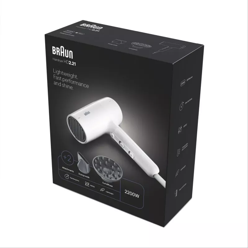 Haartrockner Braun BRHD226E 2200W Ionic Technology Leicht