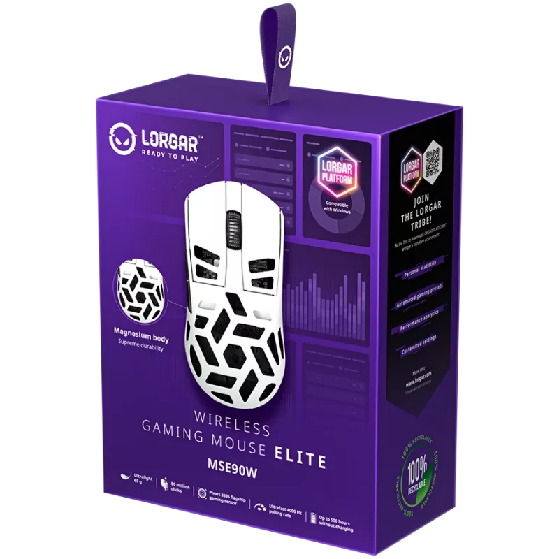 Gaming-Maus LORGAR MSE90W Wireless