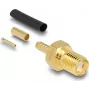 SMA-Buchse zum Crimpen DELOCK 91783 für Koaxialkabel RG‑174/RG‑316 mit Schrumpfschlauch