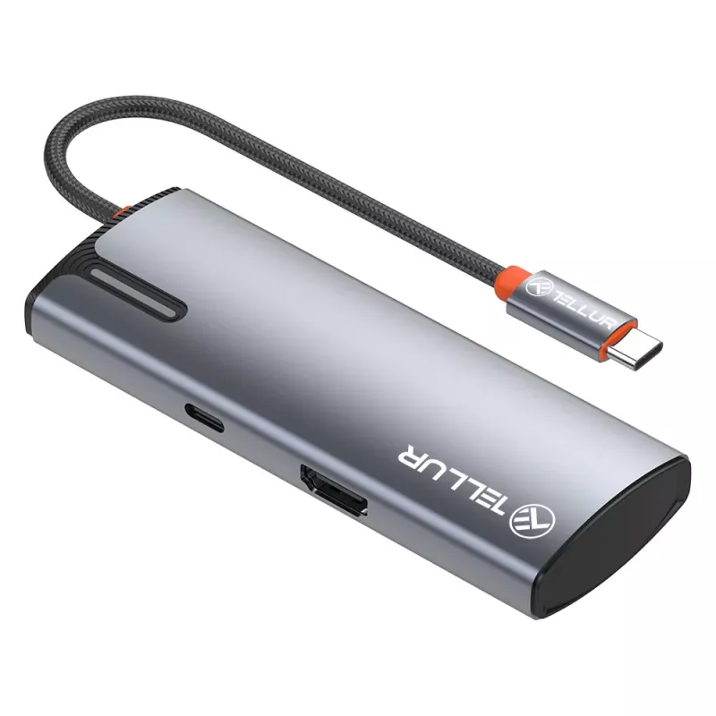 USB-C-Hub Tellur TLL321061 mit PD 3.0 100W, HDMI-Ausgang und 3× USB 3.0-Anschlüssen