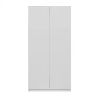 Top e shop SD-90 BI Kleiderschrank, 2-türiger Schlafzimmerschrank, weißer Korpus, 7 Einlegeböden