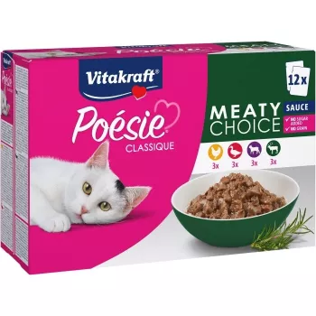 Nassfutter für Katzen Vitakraft Poésie Classique Meaty choice 12 x 85 g — Geflügel, ausgewachsene Katzen, 12er-Pack