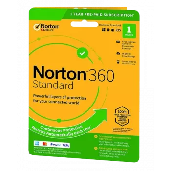Norton 360 Standard | 1 Gerät | 1 Jahr | 10 Gb Cloud-Speicher | EU | NON SUB |