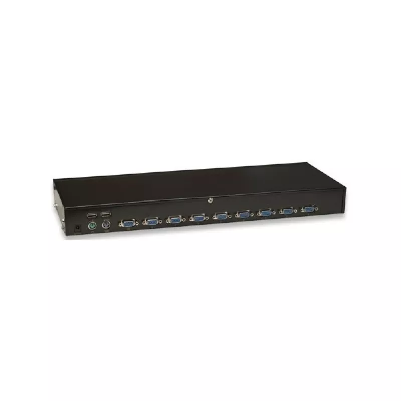 Intellinet 8-Port Rackmount KVM Switch, Combo USB + PS/2, On-Screen-Display, Kabel im Lieferumfang (Euro 2-Pin Stecker)