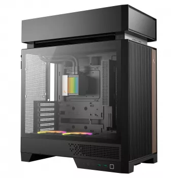 Desktop-PC-Gehäuse DeepCool CL6600 Schwarz — unterstützt ATX/PS2/SFX/SFX-L-Netzteile, 140-mm-Frontlüfter, 120/140-mm-Deckel/Rückseite, 2,5/3,5-Zoll-Laufwerke