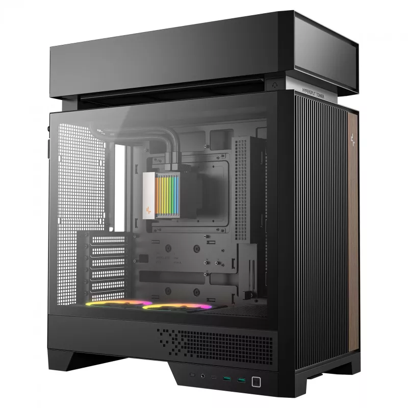 Desktop-PC-Gehäuse DeepCool CL6600 Schwarz — unterstützt ATX/PS2/SFX/SFX-L-Netzteile, 140-mm-Frontlüfter, 120/140-mm-Deckel/Rückseite, 2,5/3,5-Zoll-Laufwerke