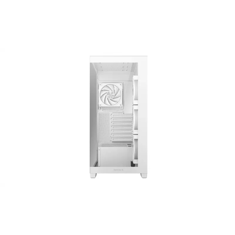 PC-Gehäuse DeepCool CG580 4F V2 Midi Tower Weiß — ATX, Hartglas, 3x120-mm-Seitenlüfter, 360-mm-Seitenradiator-Unterstützung