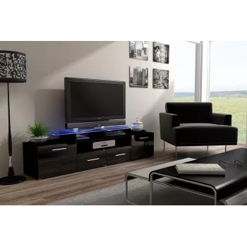 Cama TV-Ständer EVORA 200 schwarz/schwarz glänzend