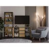 Kommode Topeshop 2D3S ANT/ART BA KPL — anthrazit und eiche, 3 Schubladen, Spanplattengestell