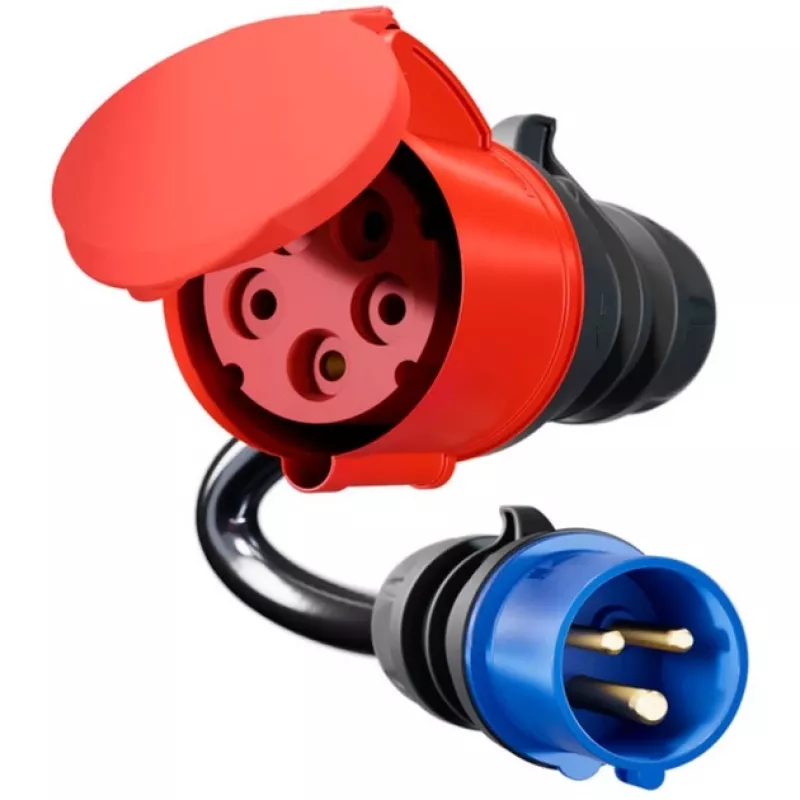 go-e Adapter Gemini flex 22 kW auf CEE Blau 16 A – Schwarz – gerade – gerade – IP55 – 22 kW – 16 A