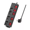 Power Extension LogiLink LPS251 1.5m 4 AC Outlets Indoor Schwarz