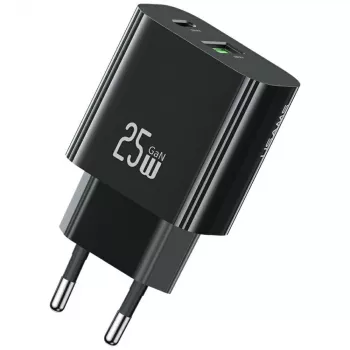 USB-Ladegerät usams USA001629 25W 1×USB-C + 1×USB-A Schnellladung