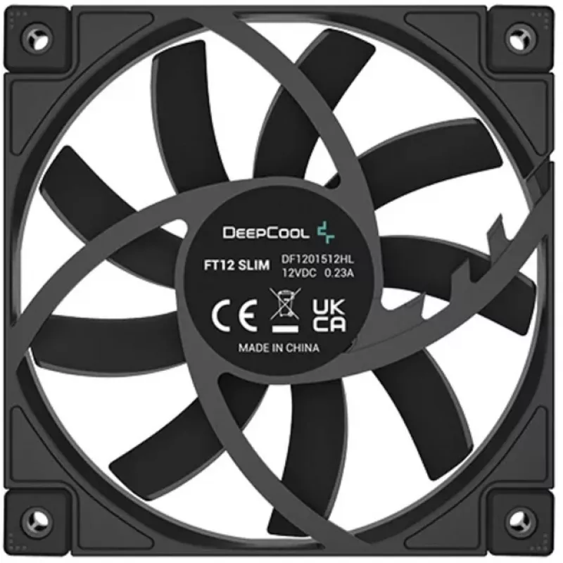 120-mm-PWM-schlank-Gehäuselüfter DeepCool FT12 schlank – Schwarz, Low-Profile-Design, PWM-Steuerung