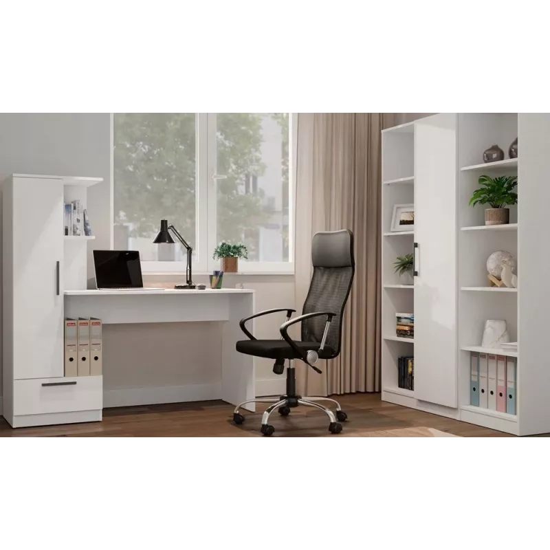 Cosmo Schreibtisch + Regal Set, weiß