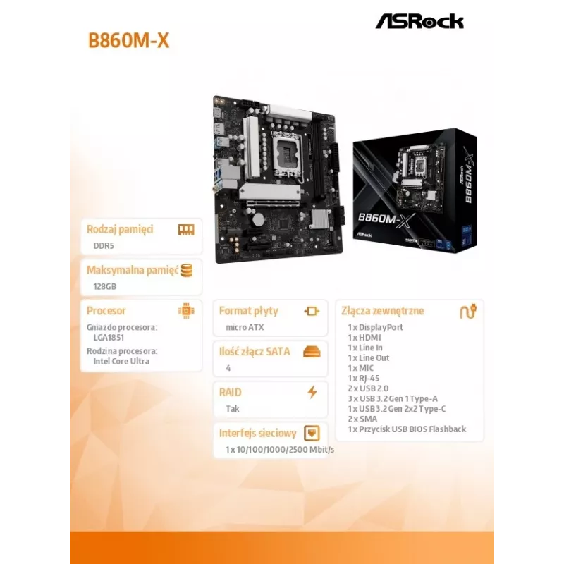 Motherboard ASRock B850M-X WiFi AMD B850 Sockel AM5 micro ATX