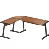 Holz-Eckschreibtisch mark adler Leader 5.5 WN – Spanplatte, Stahlrahmen, 1470×1120×740 mm