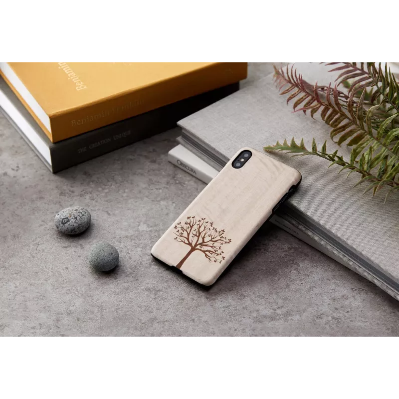 man and wood Handyhülle für iPhone XS Max – Apfelbaumholz, schwarz