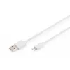 DIGITUS - Lightning-Kabel - Lightning (M) zu USB (M) - 1,0 m - Doppelisolierung - Weiß - Vergossen - für Apple iPad/iPhone/iPod (Lightning) (DB-600106-010-W)