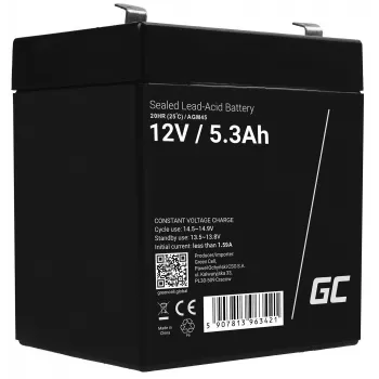 Green Cell AGM45 UPS-Batterie, versiegelte Blei-Säure (VRLA), 12 V, 5,3 Ah