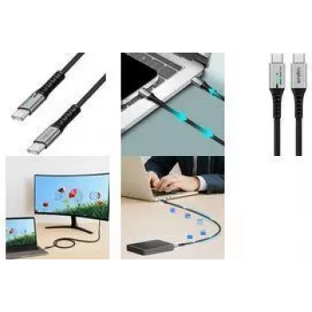 LogiLink USB 3.2 Gen2x2 Typ-C-Kabel C/m auf LED schwarz CU0432 - Kabel - Digital/Daten