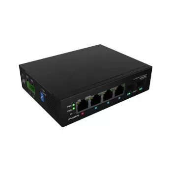 Unmanaged Industrial PoE Switch LANBERG ILGE-4P-2S-90 — 1xBT, 3xAT, 2xSFP, DIN-Montage, Gigabit