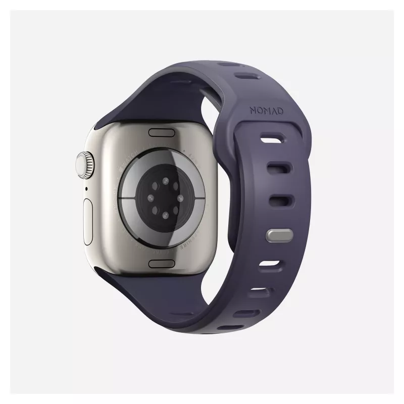 Band Nomad Tempo Band Lila Gummi, kompatibel mit Smartwatch, 18 mm Breite, Handgelenk 135–175 mm