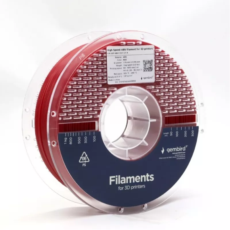 GEMBIRD ABS 3D-Druck-Filament 1,75 mm Rot 1 kg