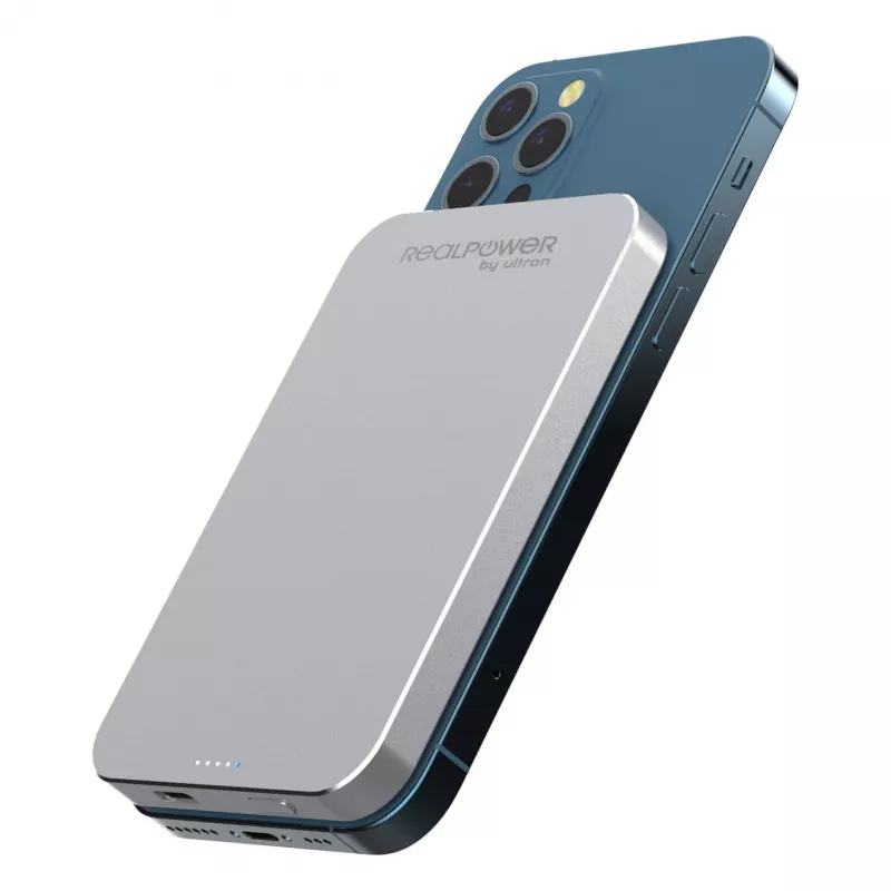 RealPower Powerbank PB-5000 MAG Silber 5.000mAh