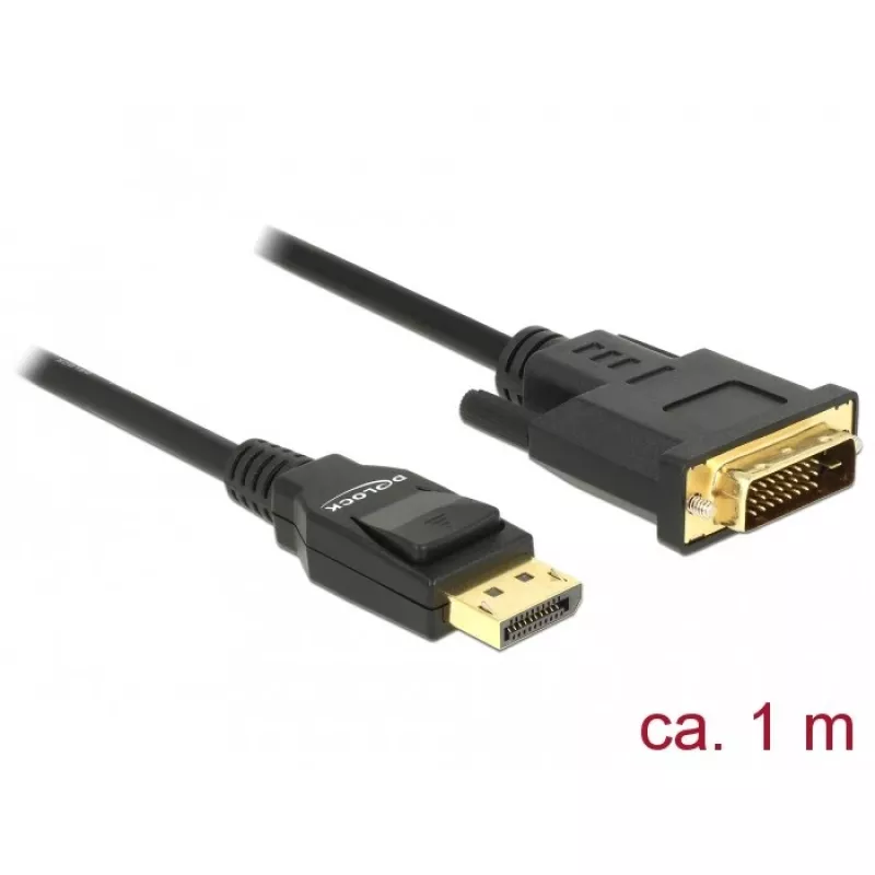 Video-Kabel-Adapter DeLOCK 85312 1m DisplayPort auf DVI-D Schwarz