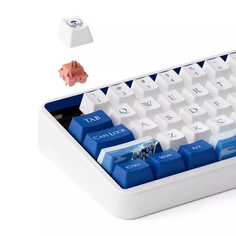 Mechanische Tastatur AKKO JIN 01 Santorin 65% mit Rosewood-Schaltern, ANSI-Layout