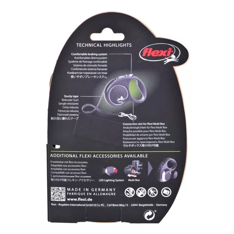 Flexi Schwarz Design S 5 m Hunde-Automatikleine
