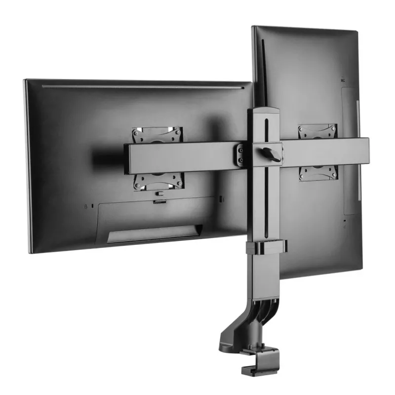 Monitorhalterung MACLEAN MC-854 für zwei Monitore 17–27 Zoll VESA 75x75 / 100x100, Doppelarm-Tischhalterung