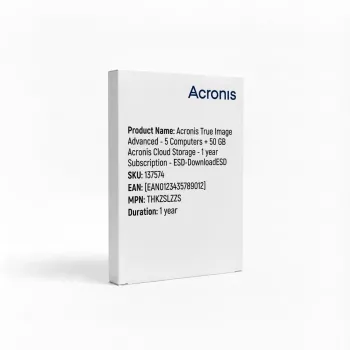 Acronis True Image Advanced - 5 Computer + 50 GB Acronis Cloud-Speicher - 1-Jahres-Abonnement - ESD-DownloadESD