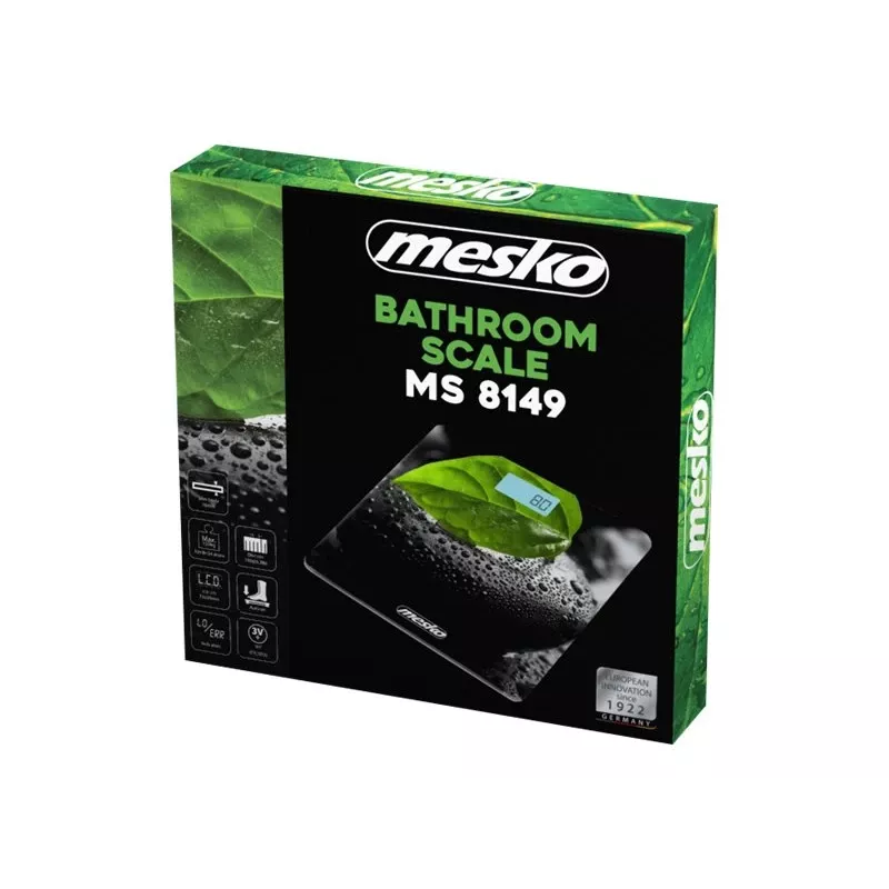 Badezimmerwaage Mesko MS 8149 Maximales Gewicht 150 kg Genauigkeit 100 g Schwarz Grün