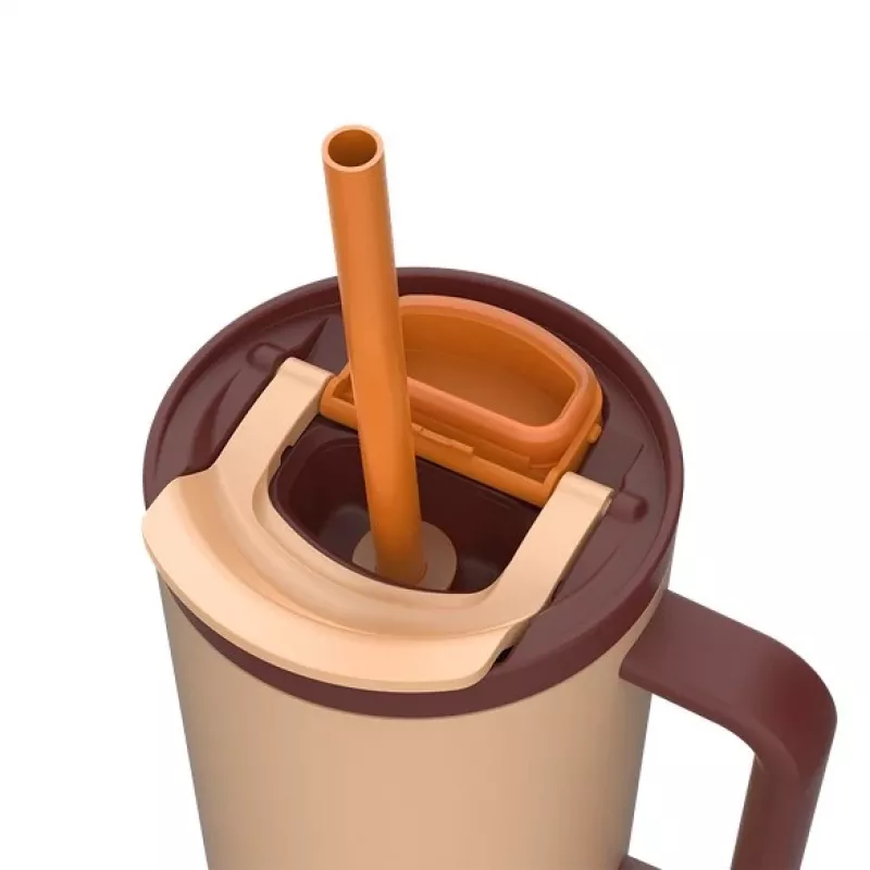 Thermobecher mit Teleskopstrohhalm Kambukka Rio Tumbler 950 ml Almond Dream
