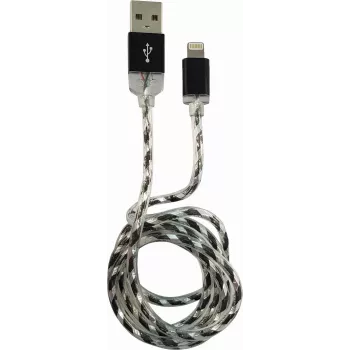 LC-POWER Kabel USB-Lightning-1M-8 1m schwarz/silber, USB-A auf Lightning (LC-C-USB-LIGHTNING-1M-8)